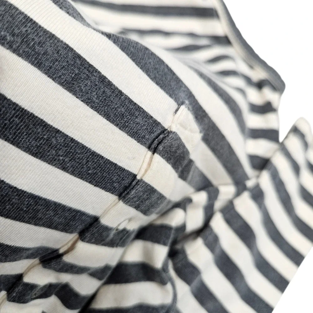 Kate Quinn Organic Cotton Striped Ruffle‎ Shoulder Long Sleeve Baby Bodysuit